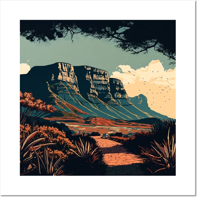 Stylised Table Mountain Wall Art by CPT T's